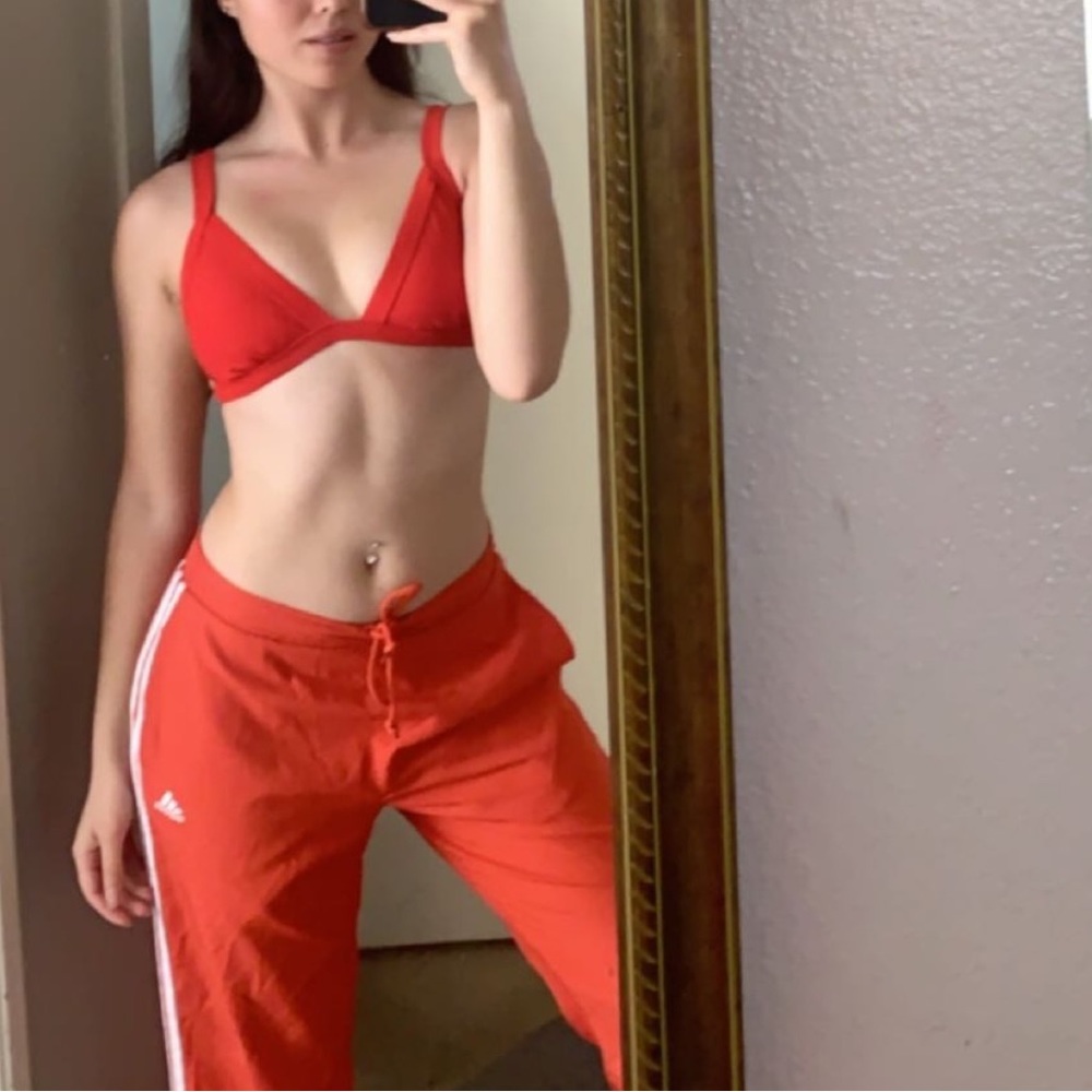 Low Rise Red Adidas pants